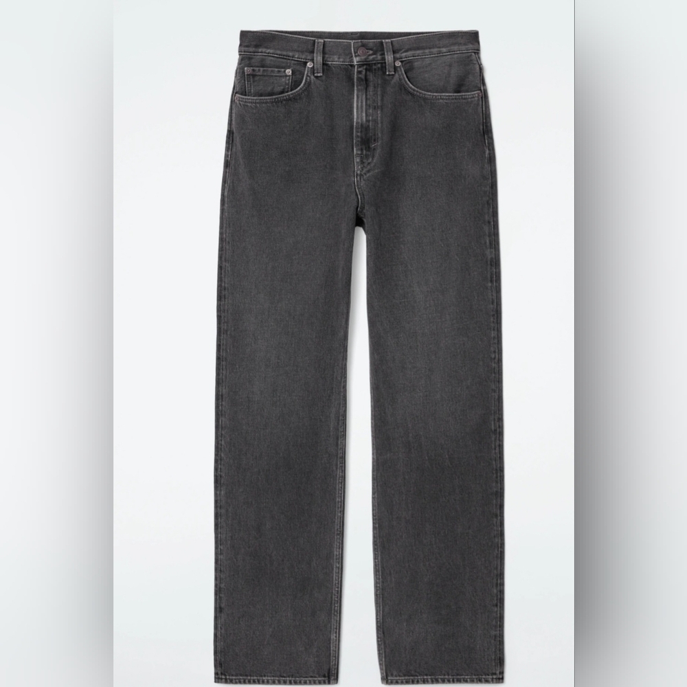 COS Column Straight Leg Jeans in Washed Black Sz 24